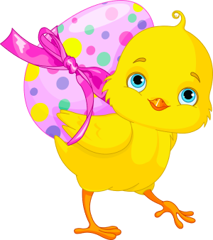 an easter chick with egg